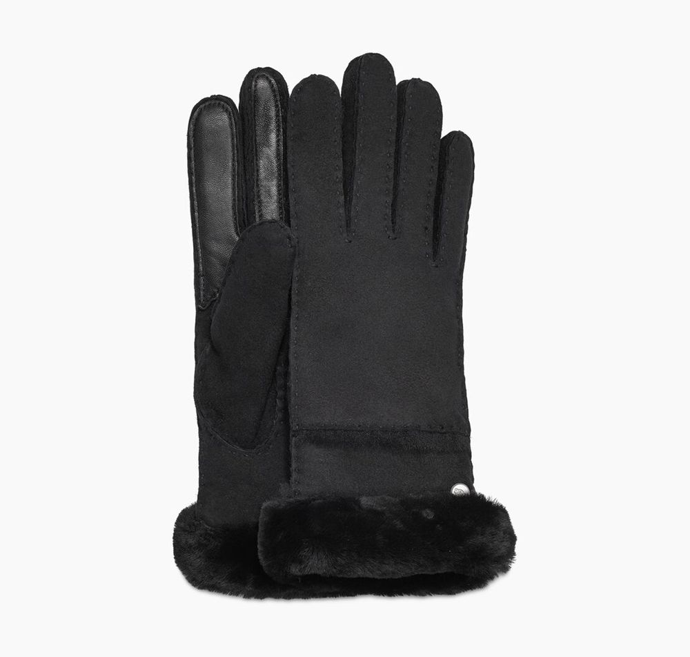 Ugg Glove Womens - Ugg Seamed Tech Black - 702GOSKLH